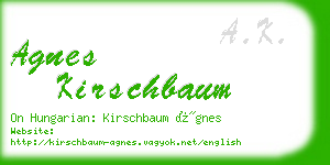 agnes kirschbaum business card